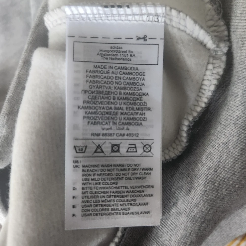 HP!❤️NWT ADIDAS Gray Pullover Logo Hoodie Men's Internal OH Fleece Lined XS - Picture 12 of 16